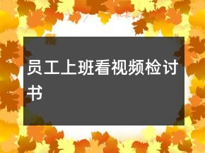 員工上班看視頻檢討書
