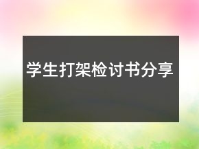 學(xué)生打架檢討書分享