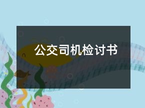 公交司機(jī)檢討書(shū)