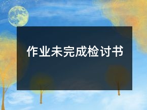 作業(yè)未完成檢討書