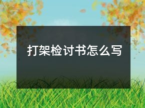 打架檢討書怎么寫