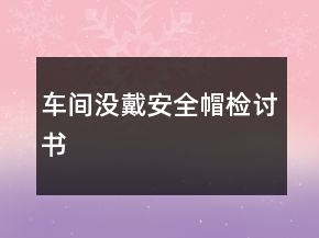 車間沒(méi)戴安全帽檢討書(shū)