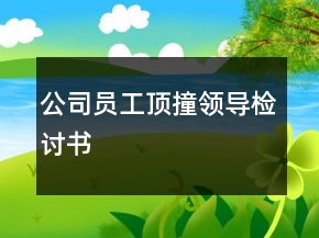公司員工頂撞領(lǐng)導(dǎo)檢討書