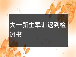 大一新生軍訓(xùn)遲到檢討書