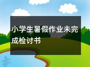 小學(xué)生暑假作業(yè)未完成檢討書(shū)