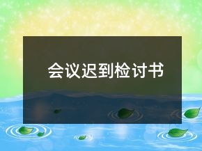 會(huì)議遲到檢討書