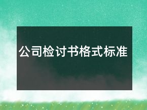 公司檢討書格式標(biāo)準(zhǔn)