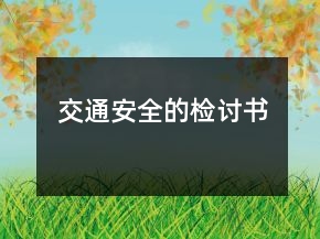 交通安全的檢討書