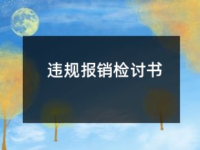 違規(guī)報銷檢討書
