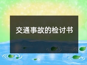 交通事故的檢討書