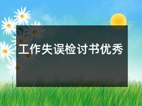 工作失誤檢討書優(yōu)秀