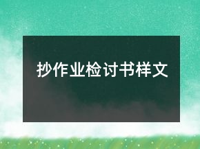 抄作業(yè)檢討書樣文