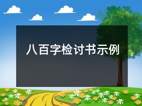 八百字檢討書示例