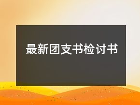 最新團(tuán)支書檢討書