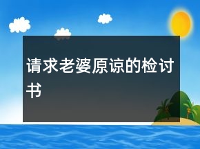 請求老婆原諒的檢討書