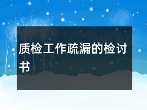 質(zhì)檢工作疏漏的檢討書