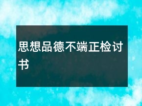 思想品德不端正檢討書