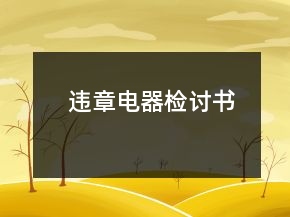 違章電器檢討書