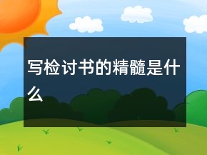 寫檢討書的精髓是什么
