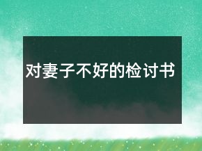 對妻子不好的檢討書
