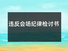 違反會場紀(jì)律檢討書