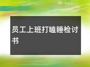 員工上班打瞌睡檢討書