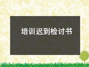 培訓(xùn)遲到檢討書