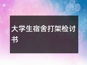 大學(xué)生宿舍打架檢討書