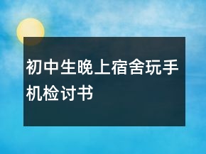 初中生晚上宿舍玩手機檢討書