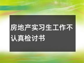 房地產(chǎn)實(shí)習(xí)生工作不認(rèn)真檢討書(shū)