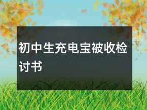 初中生充電寶被收檢討書