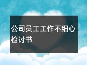 公司員工工作不細(xì)心檢討書