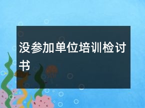 沒參加單位培訓(xùn)檢討書