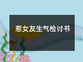 惹女友生氣檢討書