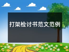 打架檢討書范文范例