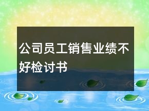 公司員工銷售業(yè)績不好檢討書