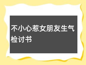 不小心惹女朋友生氣檢討書