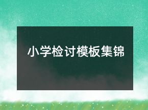 小學(xué)檢討模板集錦