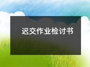 遲交作業(yè)檢討書