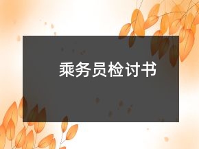 乘務(wù)員檢討書(shū)
