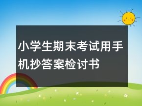 小學(xué)生期末考試用手機(jī)抄答案檢討書