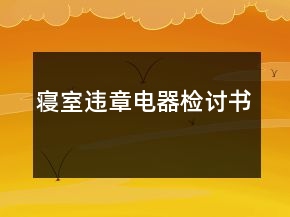 寢室違章電器檢討書