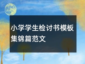 小學學生檢討書模板集錦篇范文