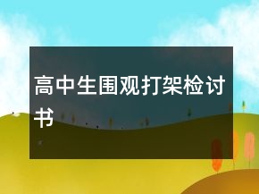 高中生圍觀打架檢討書(shū)