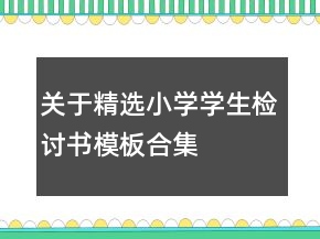 關于精選小學學生檢討書模板合集