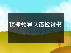 頂撞領(lǐng)導(dǎo)認(rèn)錯檢討書