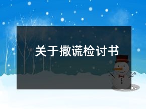 關于撒謊檢討書