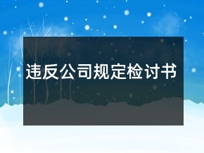 違反公司規(guī)定檢討書