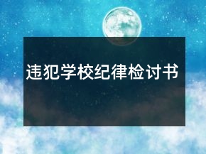 違犯學(xué)校紀(jì)律檢討書