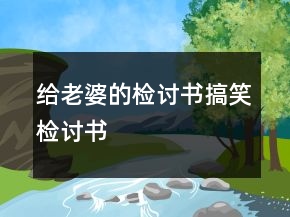 給老婆的檢討書搞笑檢討書